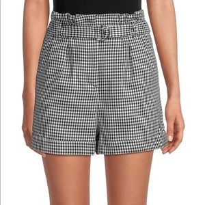 BNWT Maje houndstooth belted paperbag shorts size 40